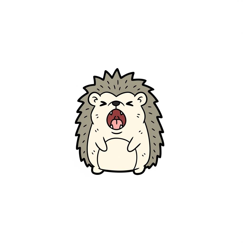 Easy Things to Draw Yawning Hedgehog Simple Doodle