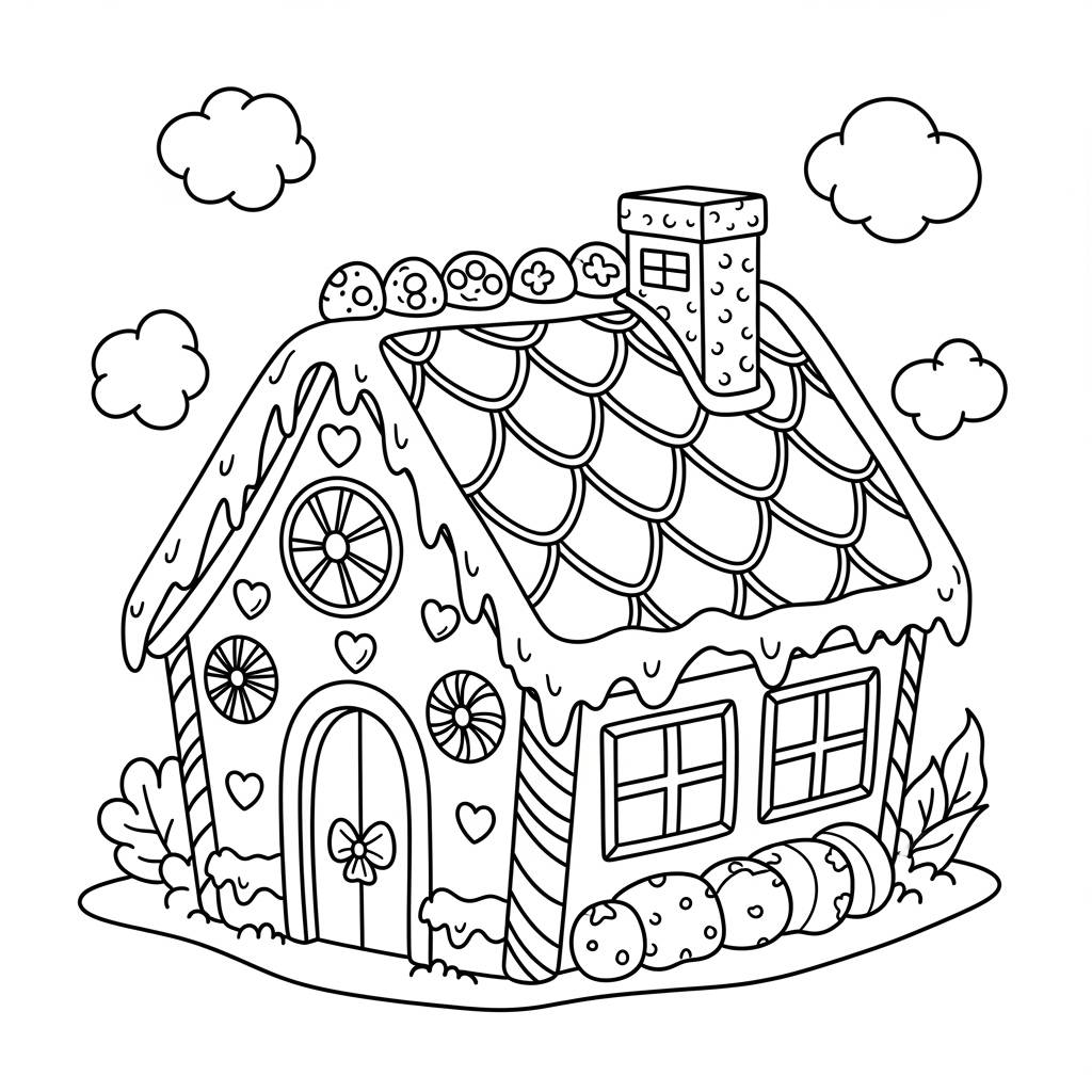 Gingerbread House Coloring Page