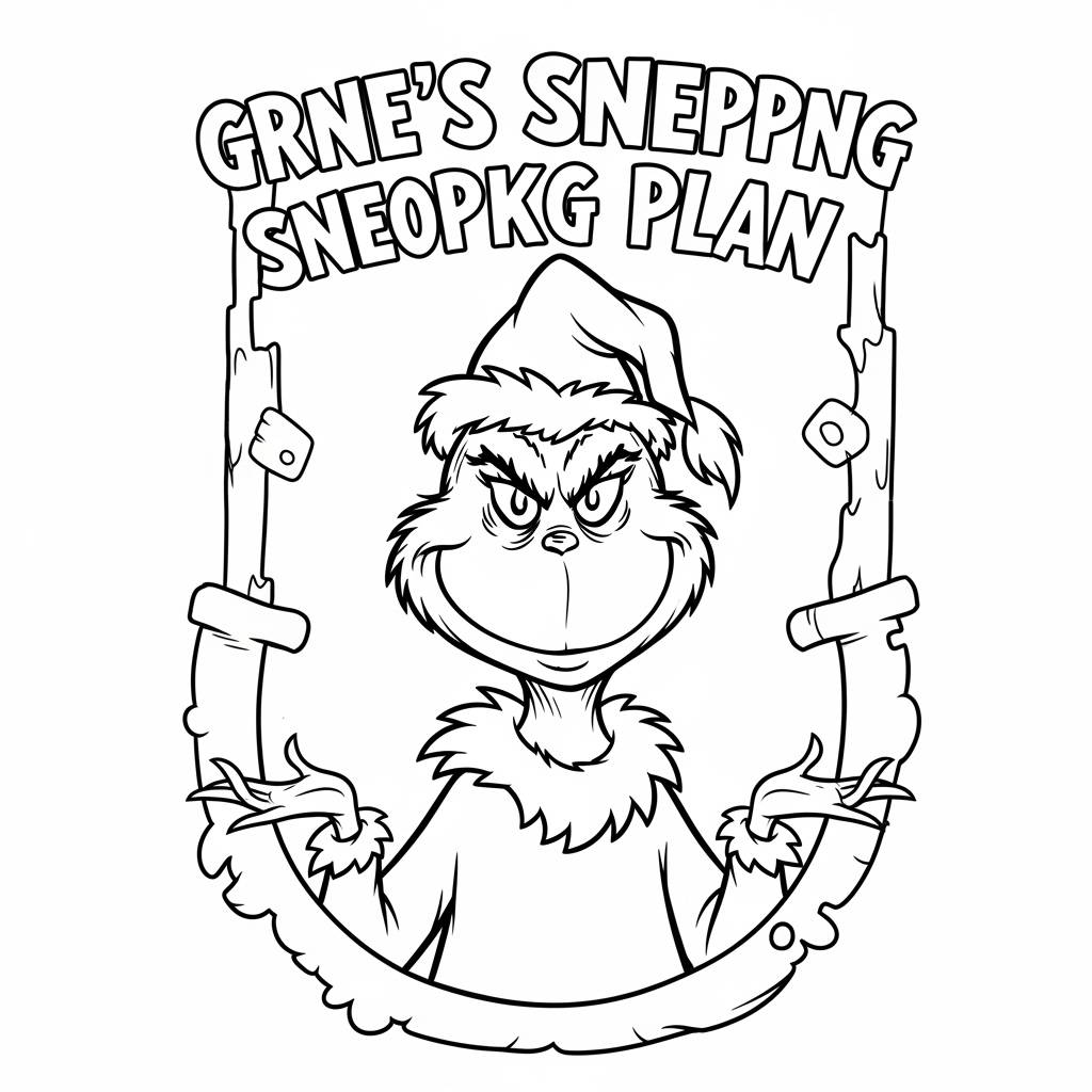Grinch's Sneaky Plan Coloring Page