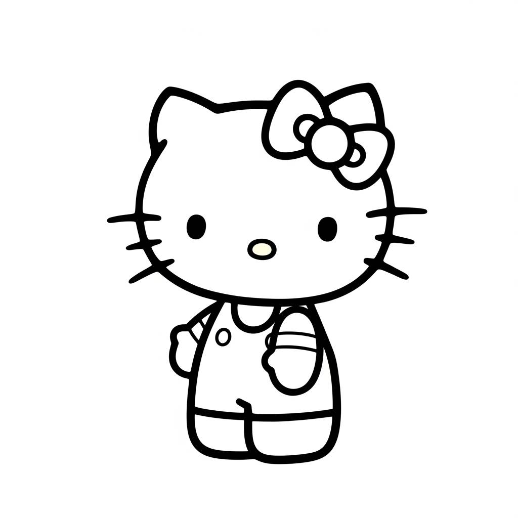 Hello Kitty Kawaii Cute Coloring Page