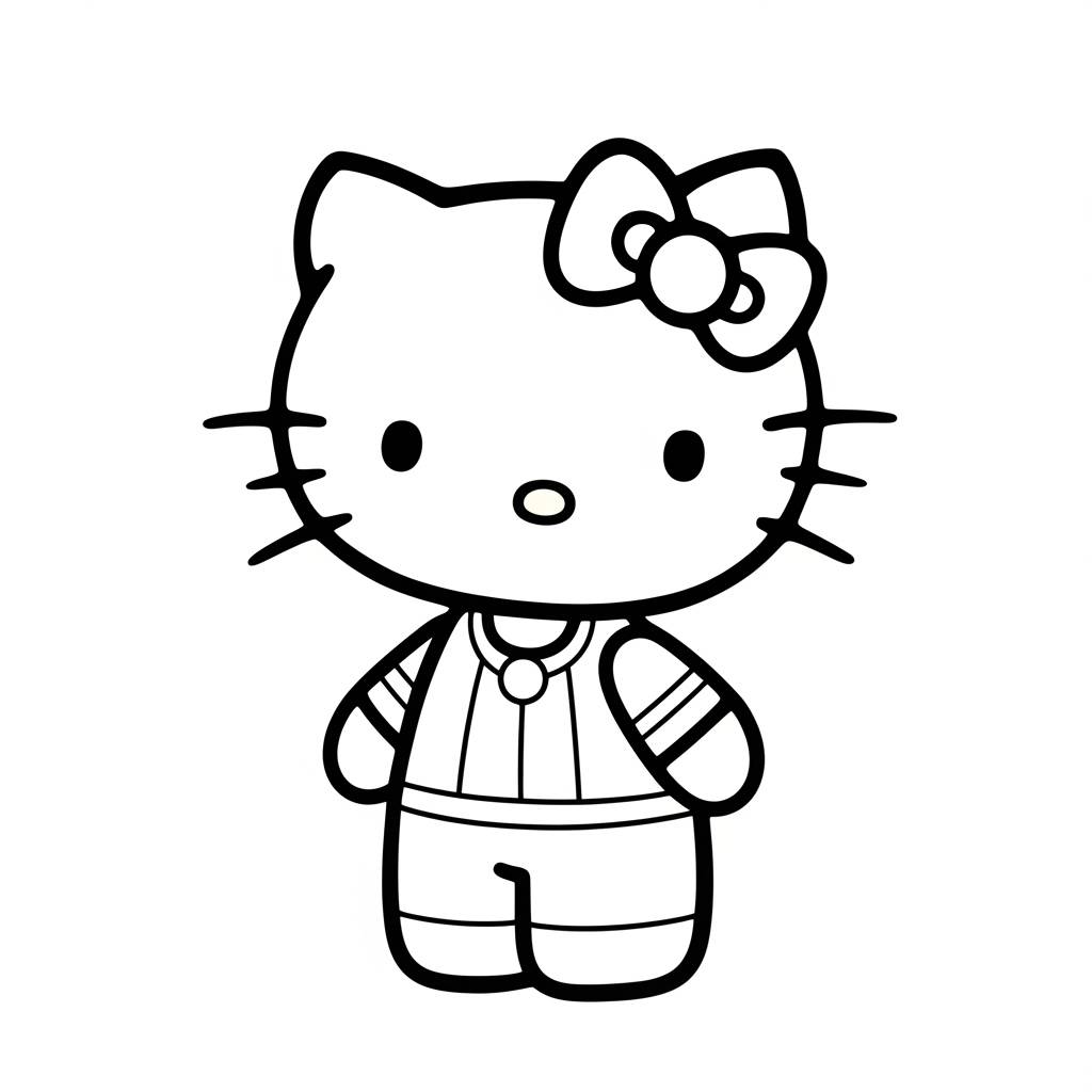 Hello Kitty Standing Full Body Coloring Page