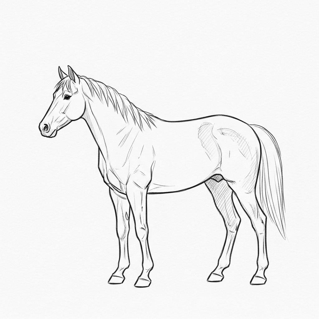 Horse Drawings Realistic Horse Pencil Drawing