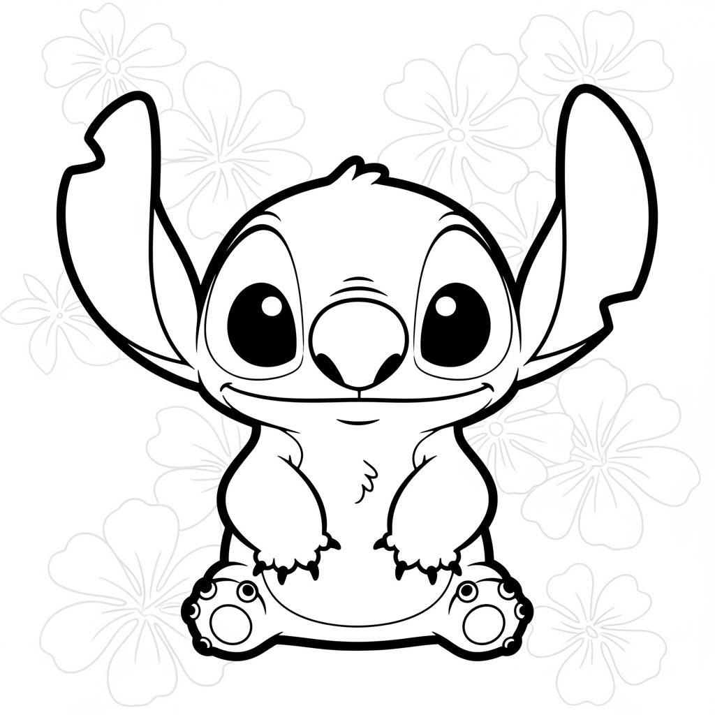 Kawaii Stitch Coloring Page