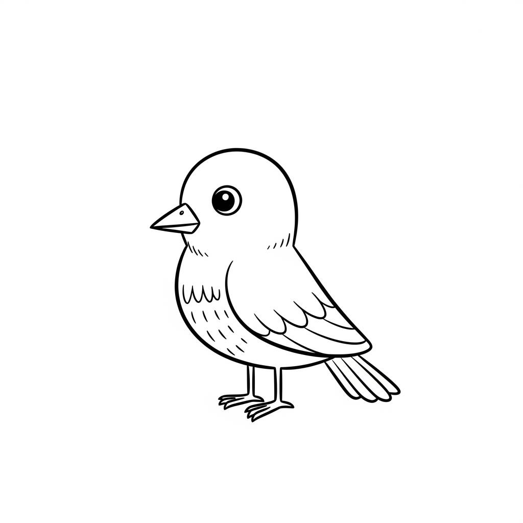 Nature Drawings: Easy Bird Cartoon Drawing for Kids