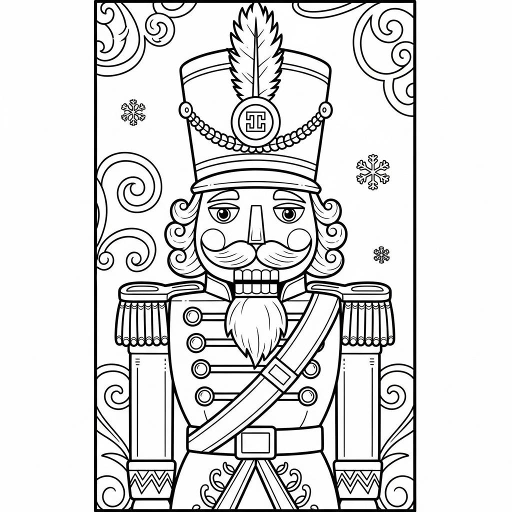Nutcracker in Festive Attire Coloring Page
