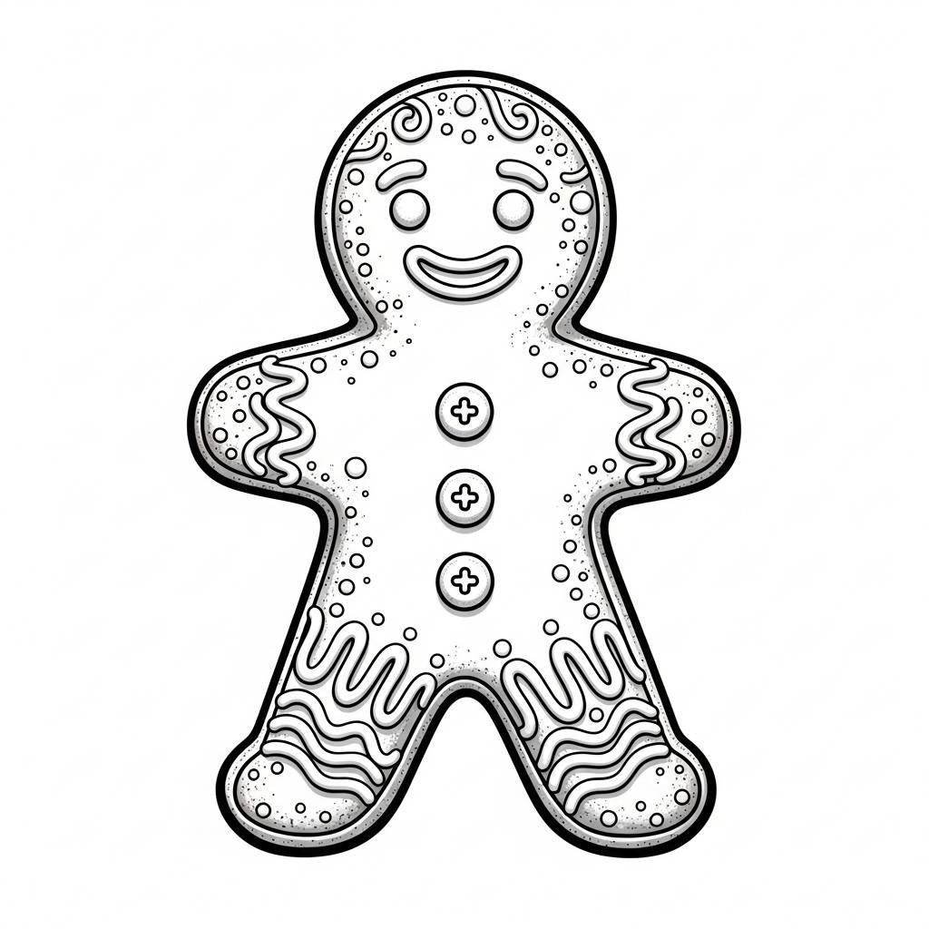 Realistic Gingerbread Man Coloring Page