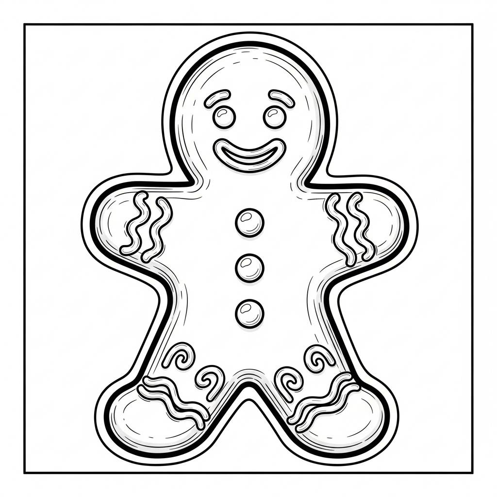 Realistic Gingerbread Man Coloring Page