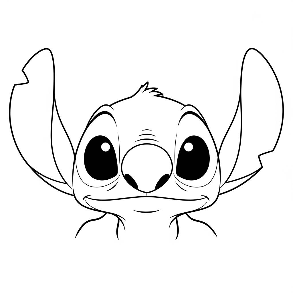 Realistic Stitch Portrait Coloring Page