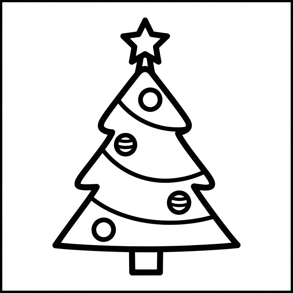 Simple Christmas Tree Coloring Page