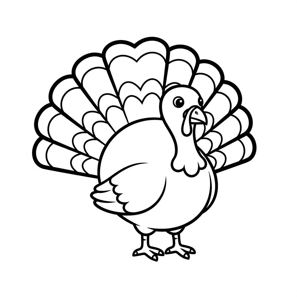 Simple Turkey Coloring Page