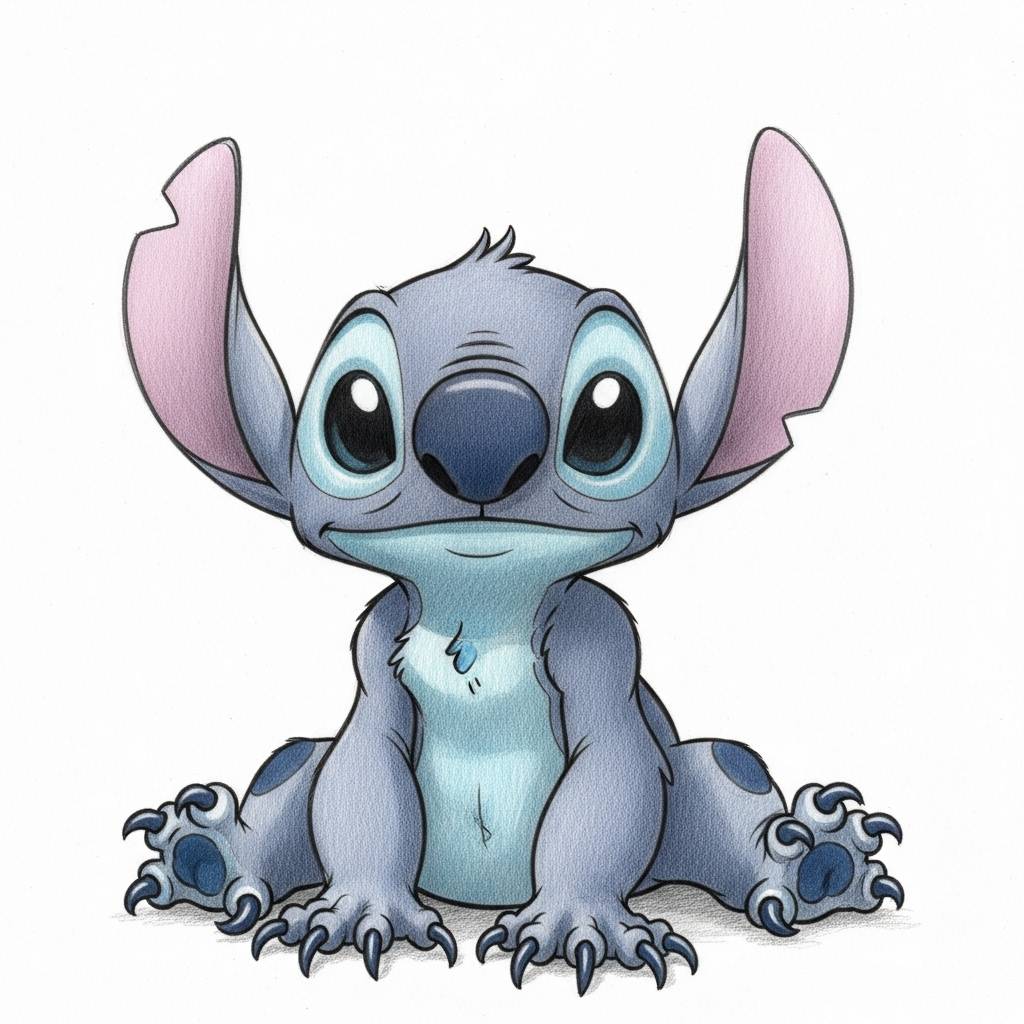 Stitch Drawing Ideas: Realistic Stitch Pencil Sketch