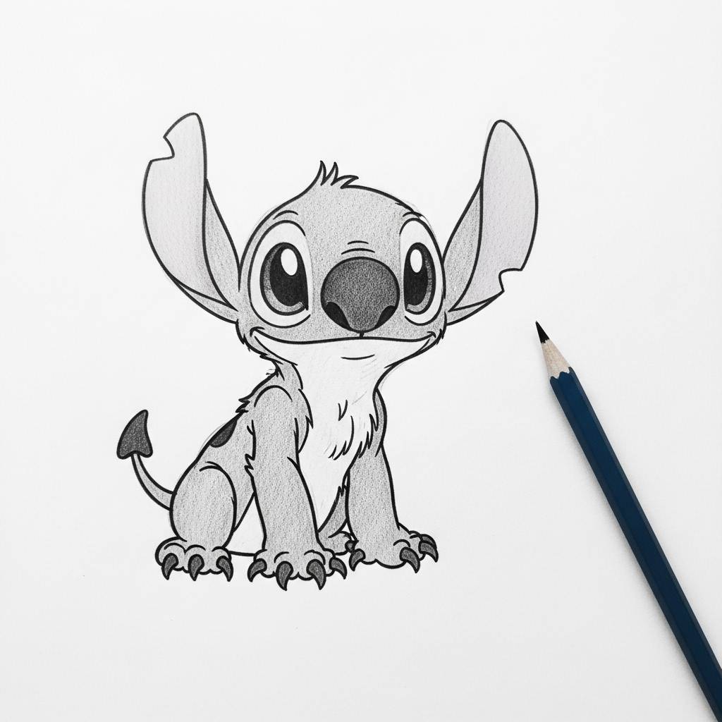 Stitch Drawing Ideas: Stitch Aesthetic Sketch