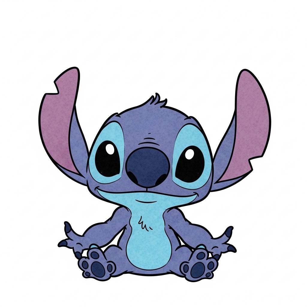 Stitch Drawing Ideas: Stitch Cartoon Style Drawing