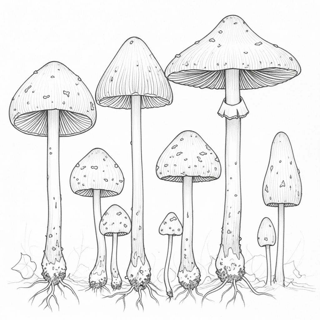 Stuff to Draw: Aesthetic Mushroom Pencil Sketch