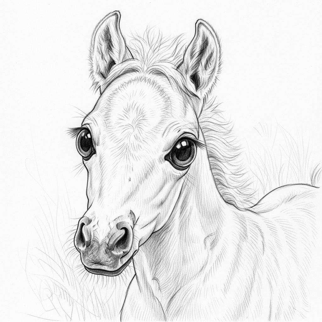 Stuff to Draw: Cute Baby Horse Drawing