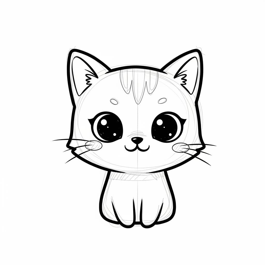 Stuff to Draw: Cute Cat Doodle for Kids Easy Drawing