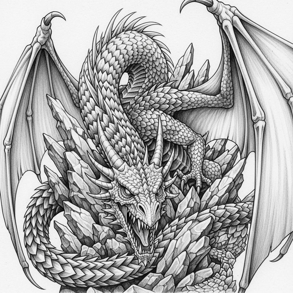 Stuff to Draw: Detailed Dragon Pencil Art