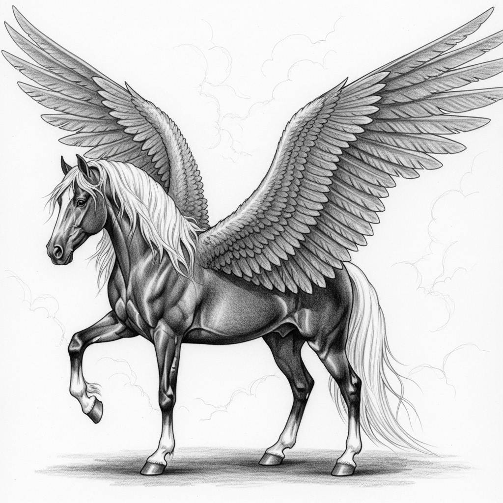 Stuff to Draw: Fantasy Horse Drawing with Wings