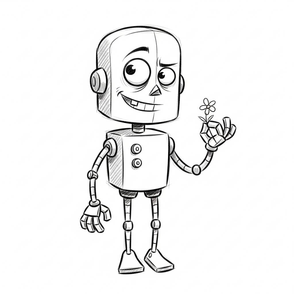 Stuff to Draw: Funny Robot Cartoon Drawing