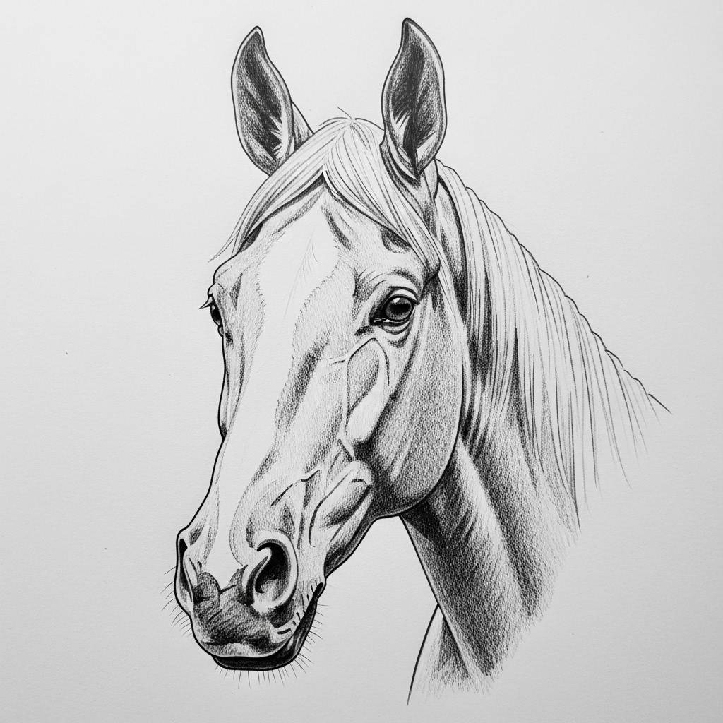 Stuff to Draw: Horse Head Drawing Easy Pencil Sketch