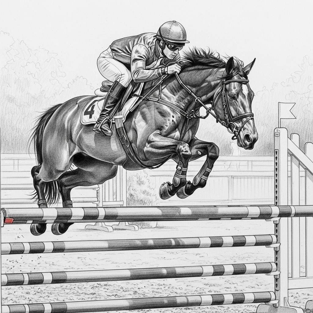 Stuff to Draw: Horse Jumping Obstacle Drawing