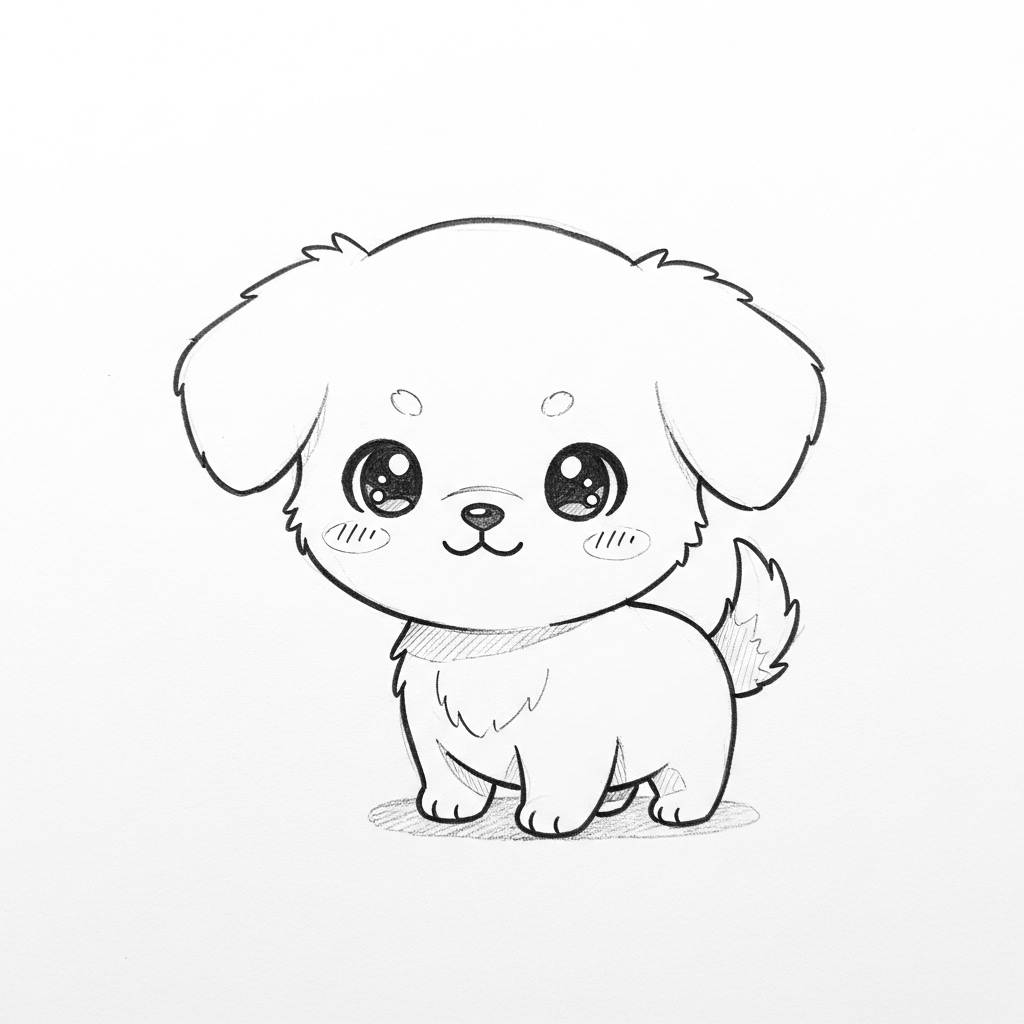 Stuff to Draw: Kawaii Puppy Easy Drawing