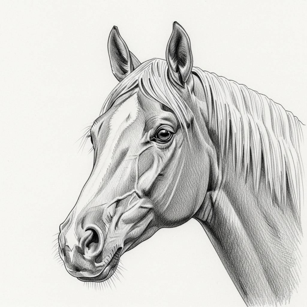Stuff to Draw: Realistic Horse Head Pencil Drawing