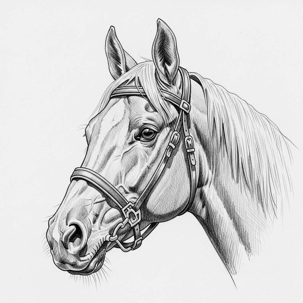 Stuff to Draw: Realistic Horse Head Pencil Drawing