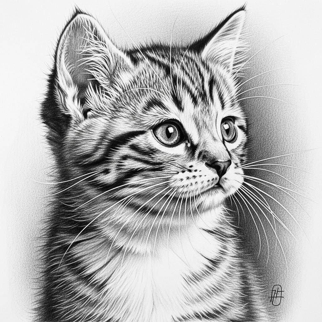 Stuff to Draw: Realistic Kitten Pencil Sketch