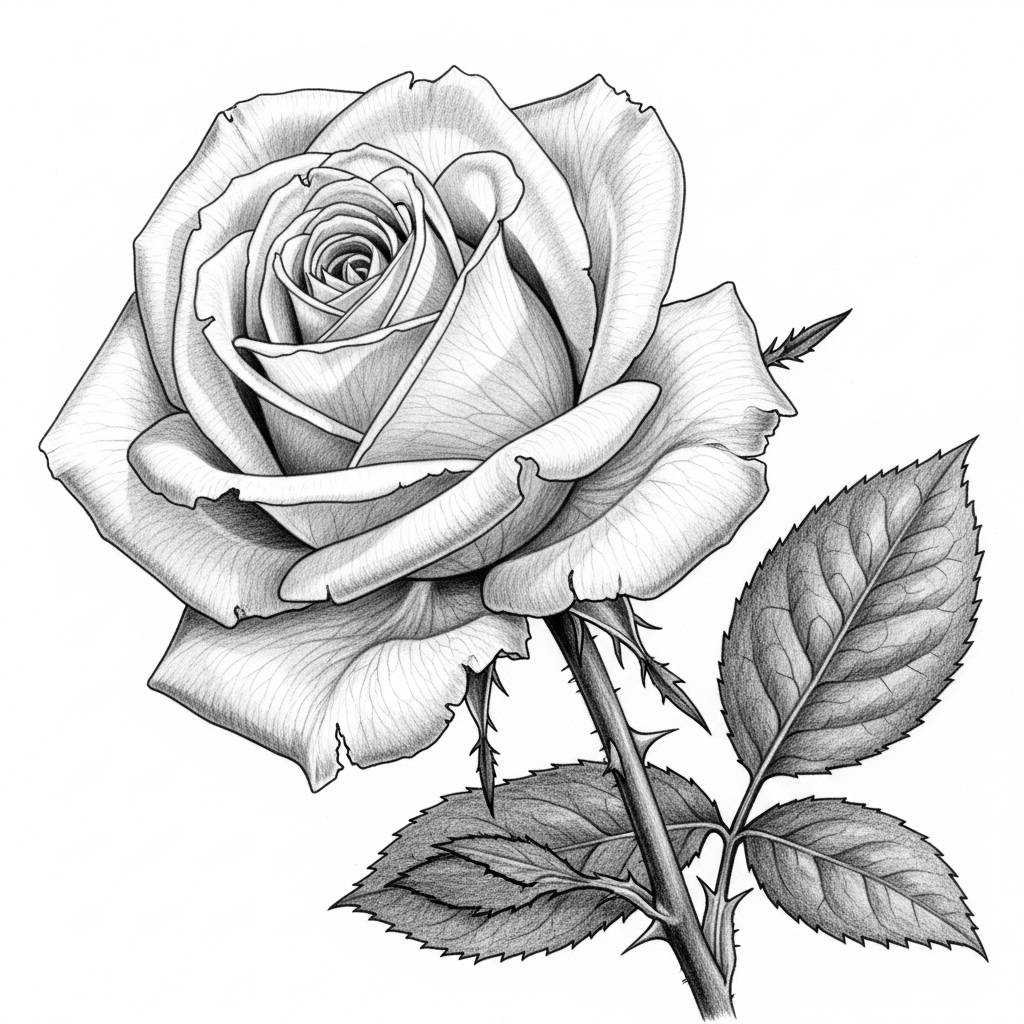 Stuff to Draw: Realistic Rose Pencil Sketch Tutorial