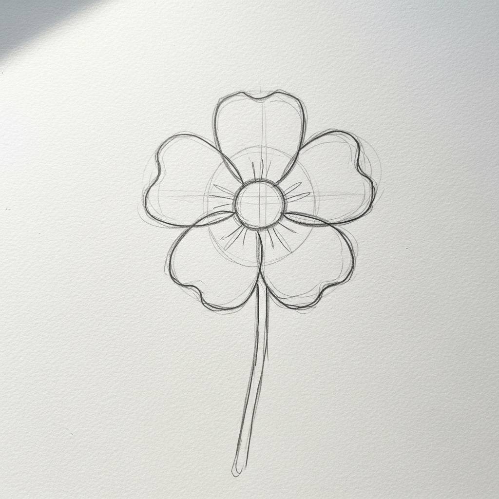 Stuff to Draw: Simple Flower Outline Drawing for Beginners