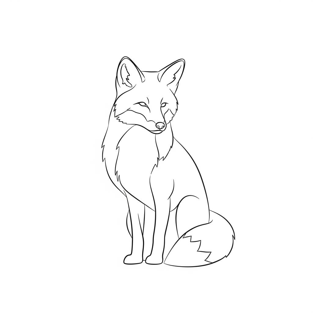 Stuff to Draw: Simple Fox Outline Art