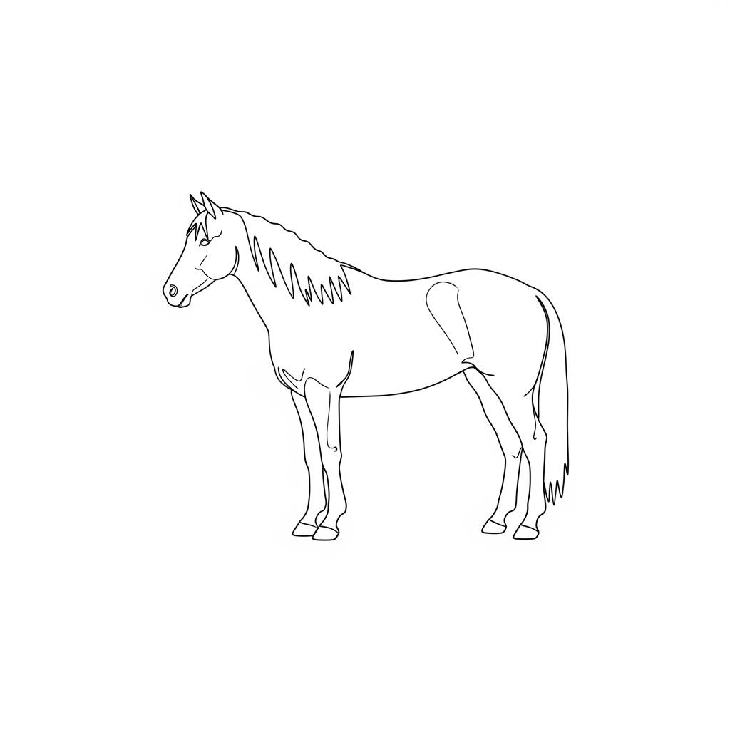 Stuff to Draw: Simple Horse Outline Drawing