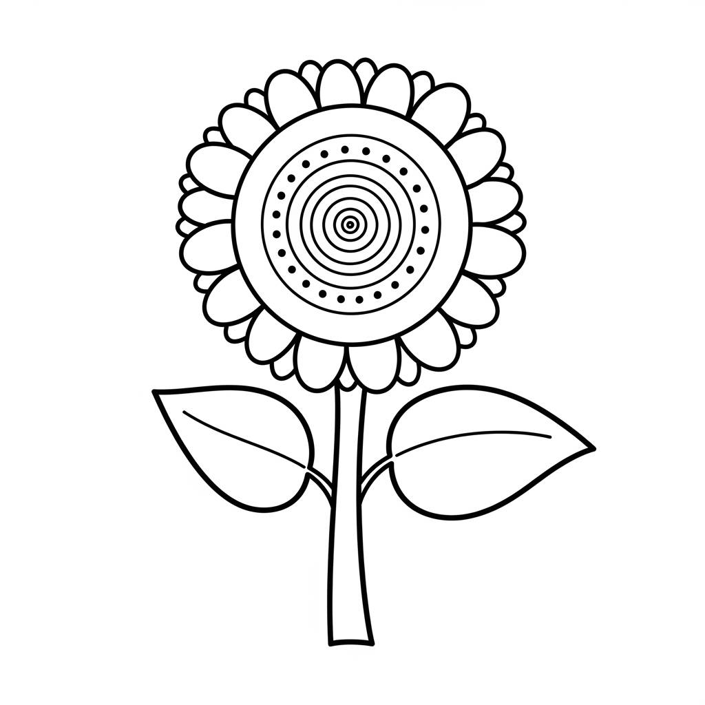 Stuff to Draw: Simple Sunflower Drawing for Kids