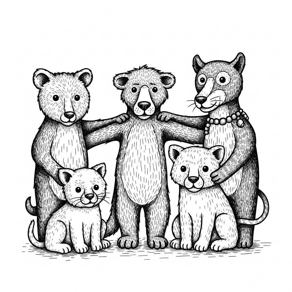 Things to Draw when bored: Cute Animal Friends Doodle