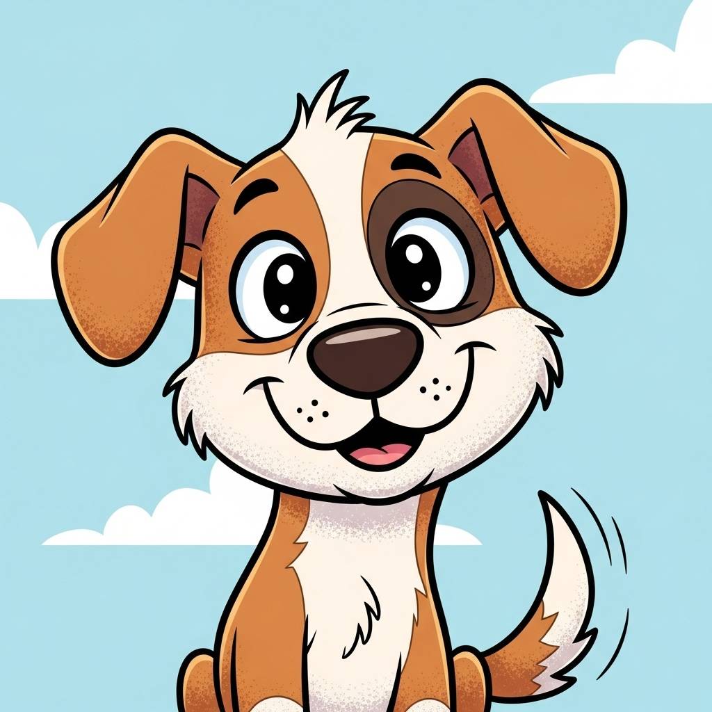 Things to Draw when bored: Cute Cartoon Dog Sitting