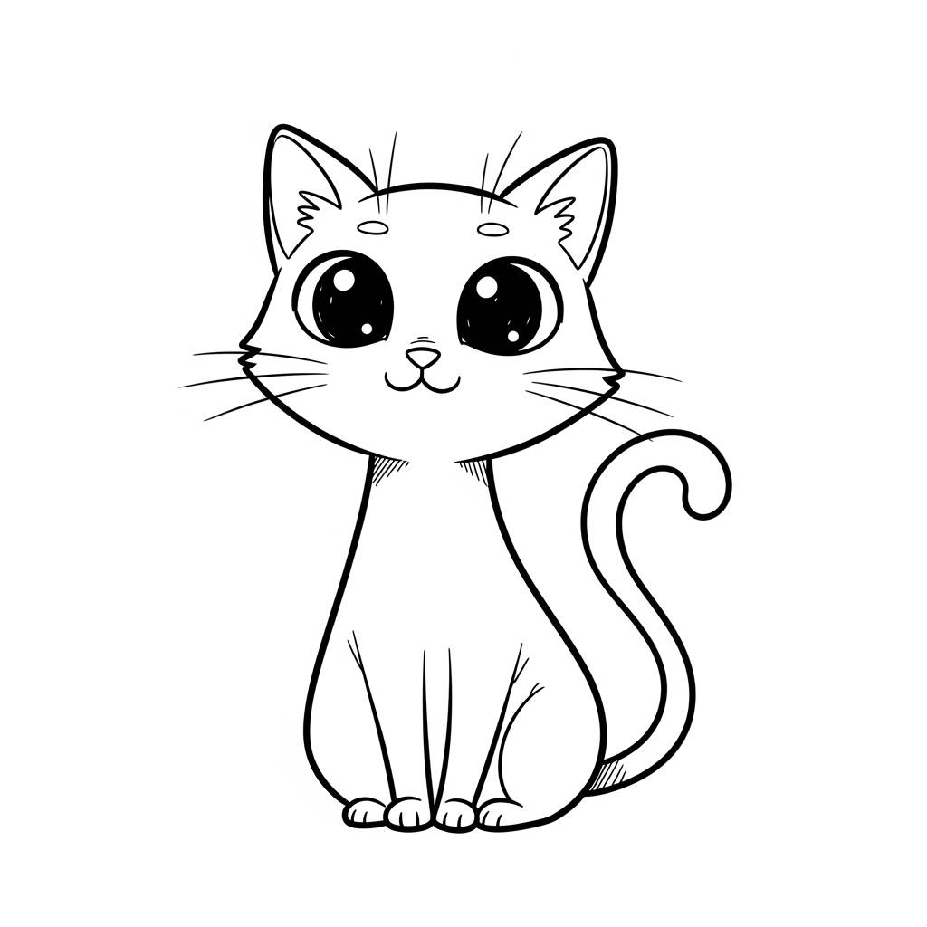 Things to Draw when bored: Cute Cat Doodle Sketch