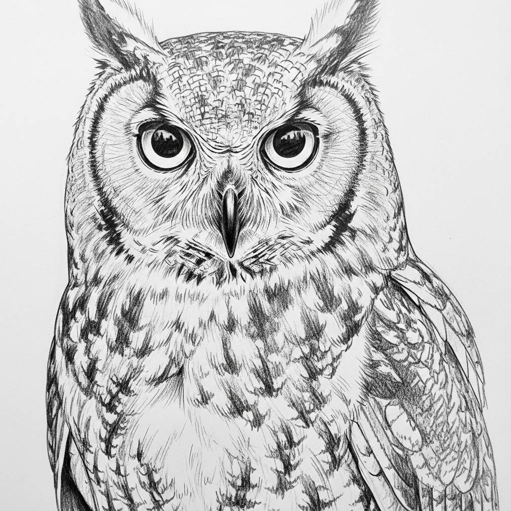 Things to Draw when bored: Realistic Owl Pencil Drawing
