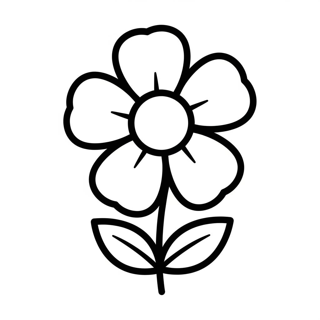 Things to Draw when bored: Simple Flower Line Art for Kids